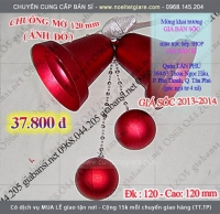 Chuông mờ 120, chuông mờ đỏ, chuông trang trí cây thông, trang trí noel giá rẻ nhất ( 37,800đ )