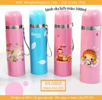 Bình du lịch màu 500ml, bình giữ nhiệt inox, quà tặng bình giữ nhiệt bán sỉ, đại lý bán sỉ bình giữ nhiệt giá rẻ nhất