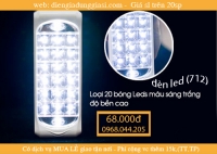 Đèn led 712, 20 led, thân dài, ĐÈN pin sạc bán sỉ, của hàng bán sỉ ĐÈN pin sạc giá rẻ nhất, ĐÈN pin sạc giá rẻ