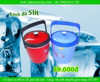 BÌNH ĐÁ 5L, Bình giữ đá 5L, Nhựa Phát Thành (5L trong), cửa hàng bán sỉ Bình đựng đá giá rẻ nhất, Bình đựng đá giá rẻ nhất