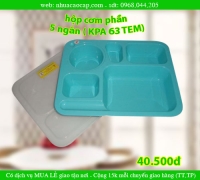 KHAY CƠM PHẦN, HỘP CƠM phần 5 ngăn, Khay nhựa, (KPA 63), cửa hàng bán sỉ khay cơm phần giá rẻ nhất