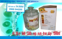 HŨ thủy tinh TRÒN, 1388, 1500ml, bán hủ thủy tinh giá rẻ nhất, của hàng bán sỉ hủ thủy tinh giá rẻ nhất