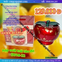 hộp mứt trái táo đỏ, hộp mứt nhựa ánh đỏ, hộp mứt có nhạc, hủ mứt bán rẻ nhất, D018-22