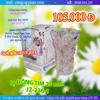 LỌ HỒNG TIM màu, lọ hoa thủy tinh, lọ hoa 250 mm, lọ hoa bán rẻ nhất, bán đồ trang trí tết giá rẻ, JZ-236-1
