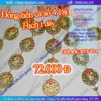 Đồng tiền cá số 4 180 li, bịch 1 dây, đồng tiền treo tết, đồng tiền vàng, trang trí tết giá rẻ nhất